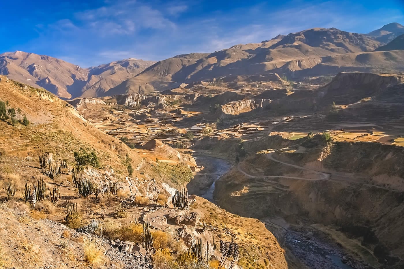 Vista del profundo Cañón Colca en Perú